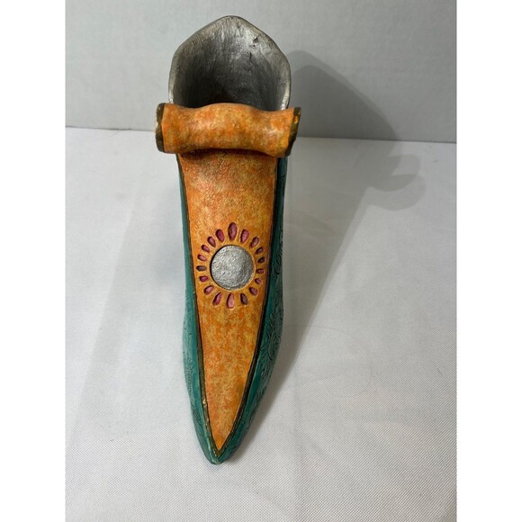 1998 CBK, LTD LLC Exclusive 5 1/2 “ Turquoise & Orange Resin Heel / Pump Shoe - Picture 4 of 7